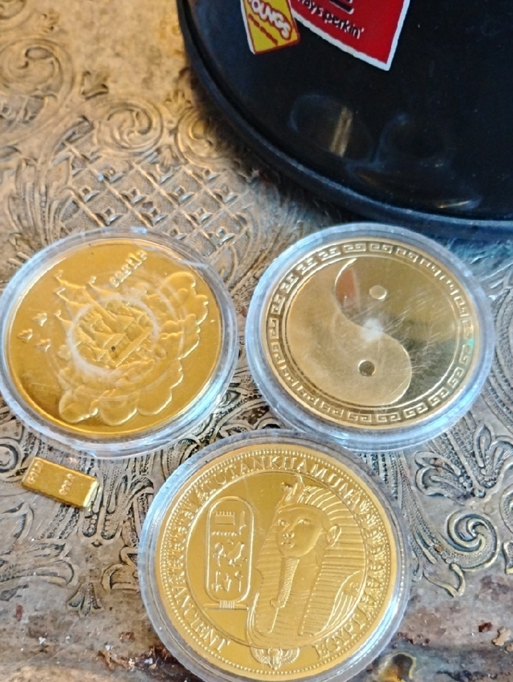 Golden Rounds  Coin Set - Egyptian & Yin Yang Motifs
